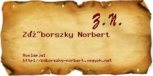 Záborszky Norbert névjegykártya