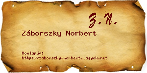 Záborszky Norbert névjegykártya