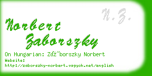 norbert zaborszky business card